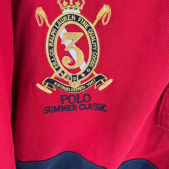 Polo Ralph Lauren Red and Navy Polo Shirt - Picture 3 of 5